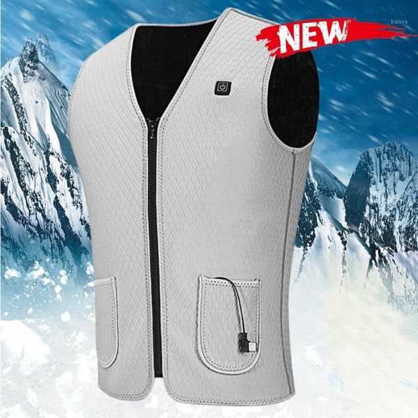 

motocycle racing clothing electric heated vest heating waistcoat usb thermal warm winter sleeveless jacket for skiing cycling camping1, Black