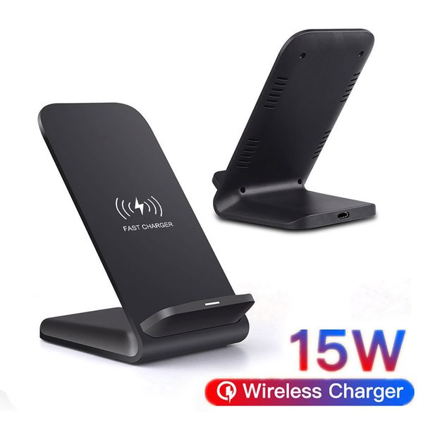 

15w qi wireless charger stand for iphone12 11 pro xr qc 3.0 usb c fast charging holder for samsung s10 wholesale