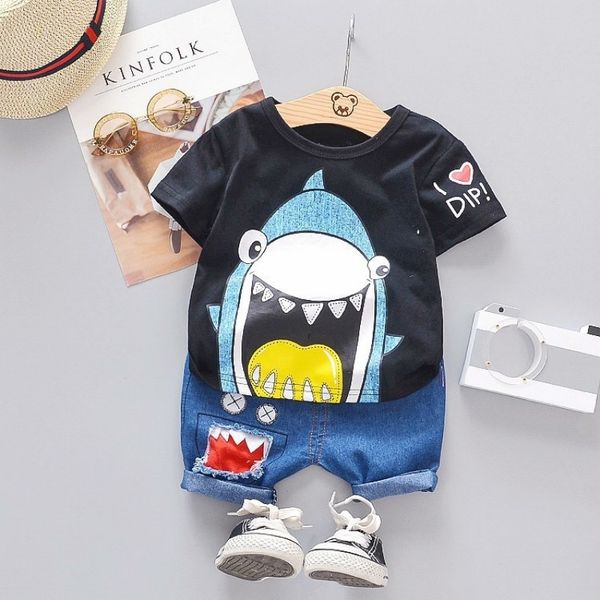 

summer fashion toddler infant clothing sets cartoon t shirt shorts baby girls boy clothes suits children costume kids sportswear y200803, White