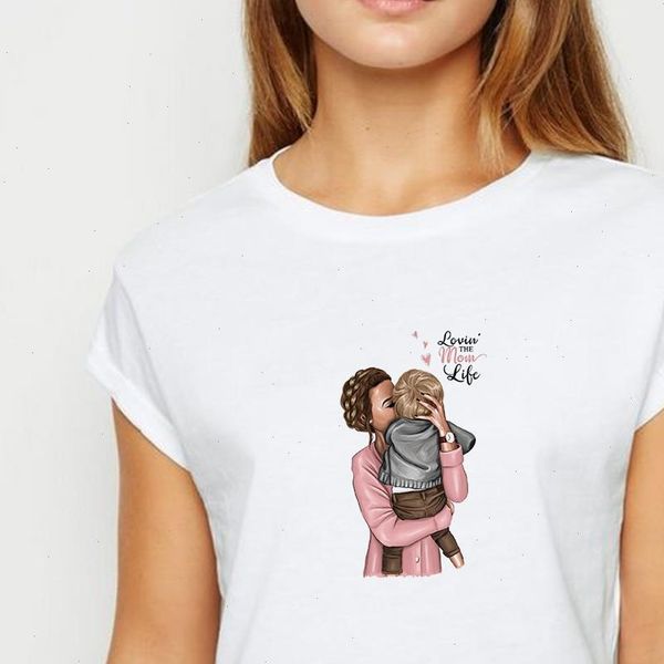 

style super mom love the mom life tshirt plus size spring summer t shirt harajuku womens clothing round neck t shirt, White