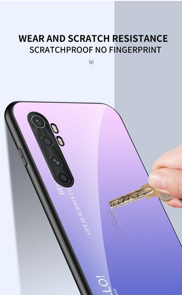 

gradient color tempered glass phone case for xiaomi mi note 10 lite mi 10 lite mi9 cc9 mix qylyhi infant2005