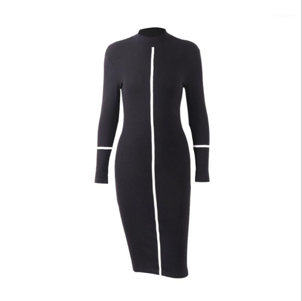 

autumn and winter 2019 leisure long sleeve buttock wrap dress bodybuilding slim locomotive medium long pullover dress women1, Black;gray