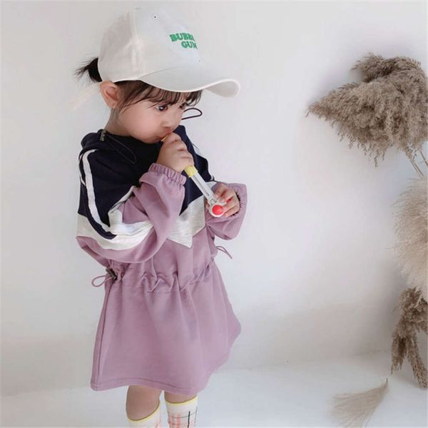 

hooded drs color girls' autumn matching casual baby fashion skirt children's wear 15cf, Red;yellow
