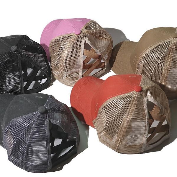 

baseball cap leopard printing solid ball cup washable mesh suncreen outdoor caps messy buns trucker ponycaps hat dhc3598