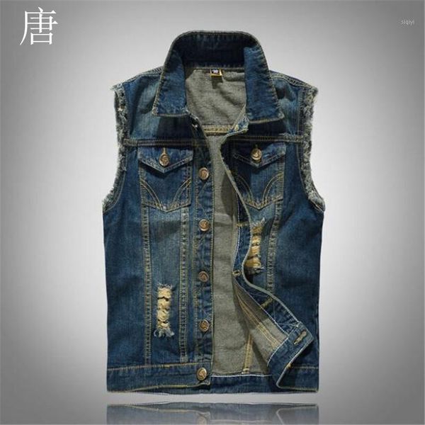 

tang cool 2019 men's denim vest solid cotton sleeveless jackets single breasted jeans waistcoat for boys and girls s-6xl1, Black;white