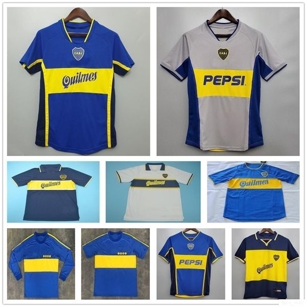 

1997 1999 retro boca juniors soccer jersey maradona roman riquelme vintage classic 81 95 96 97 98 99 00 01 02 03 custom football shirt, Black;yellow