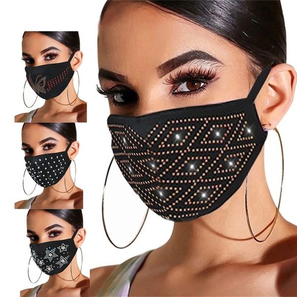 

riding designer face protective mask ultraviolet-proof dustproof cycling sports rhinestone mouth masks men women outdoor