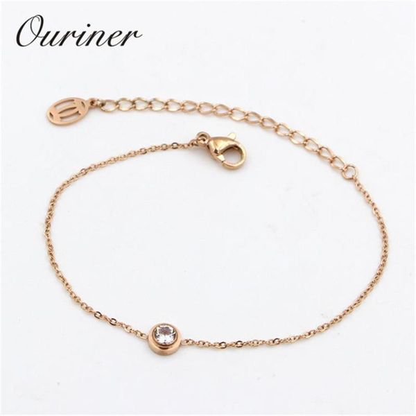 

single jewelry thin rope line bracelet single crystal bangle rose gold-color chains charms bracelet women lover k0002 sqcfed, Black
