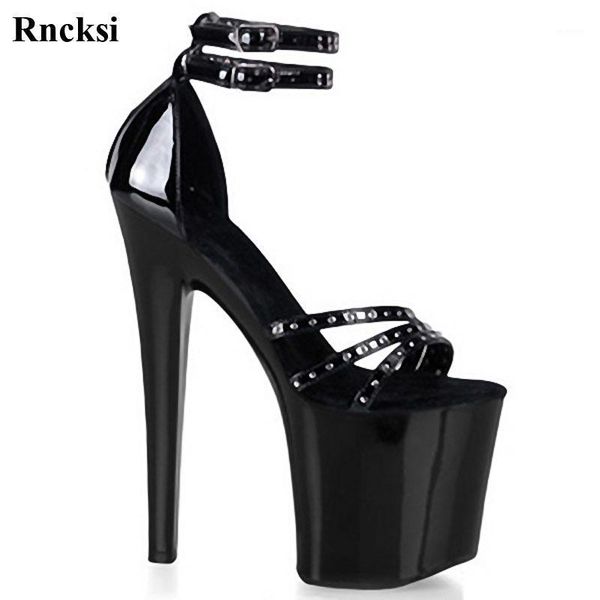 

rncksi women summer with dress new shoes sandals platform 20cm high heels night clubbing pole dance girl's sandals shoes1, Black