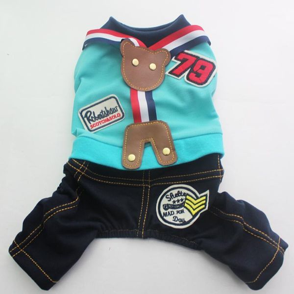 

pet dog jumpsuit rompers bear design cat puppy shirt coat vest pants spring/autumn apparel 5 sizes1