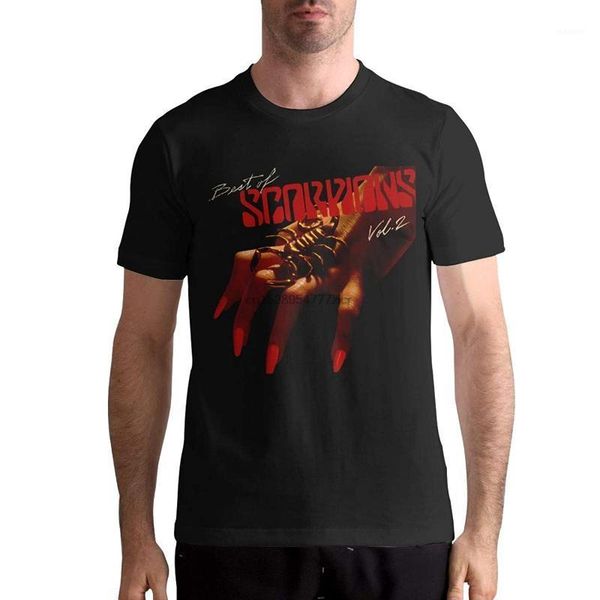 

scorpions band music mens short sleeve pattern t shirts black1, White;black