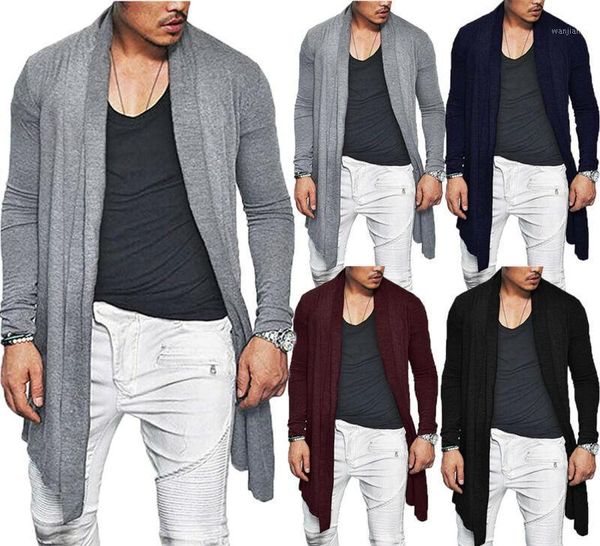

mens long wrap cardigan jumper coat jacket casual outwear sweater spring autumn winter warm clothes plus size1, Black;brown