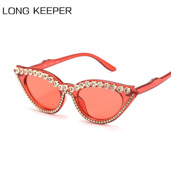 

sunglasses 2021 vintage cat eye women designer fashion diamond sun glasses female rhinestone party uv400 eyewear, White;black