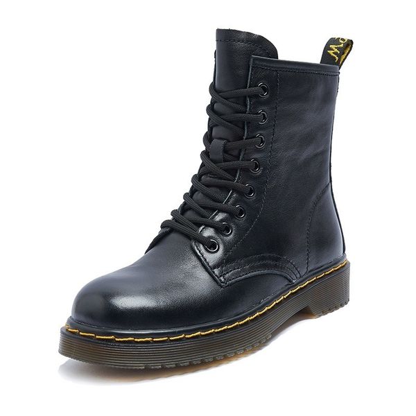 

women fall winter ankle fashion leather low ladies square heels lace up shoes black woman motorcycle short boots mmg6