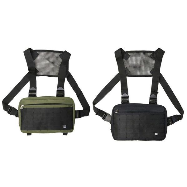 

men vest shoulder chest bag adjustable pocket functional waist packs c90e