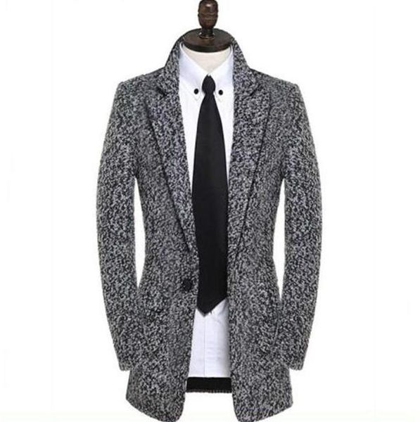 

men's wool & blends snowflake woolen coat men trench coats made in china long sleeves overcoat mens cashmere casaco masculino inverno e, Black