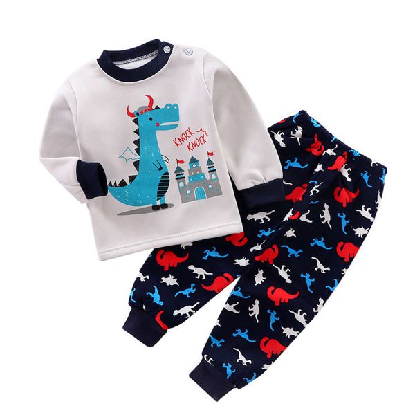 

winter 2020 new children's underwear set with cashmere cloth and autumn trousers, Blue;red