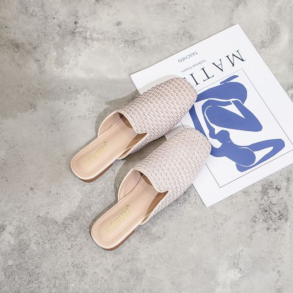 

2021 new the women's stockings summer lazy woman wear slippers big-size shoes 08yj, Black