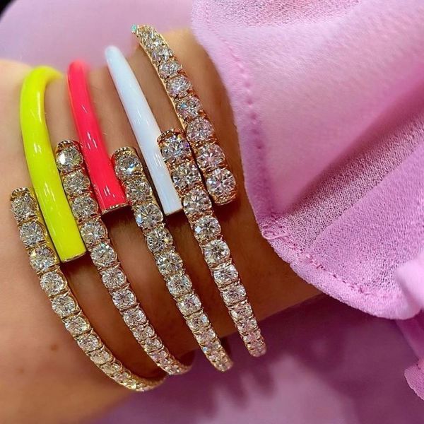 

colorful enamel bangle bracelet for women summer selling new neon color jewelry 201211, Black