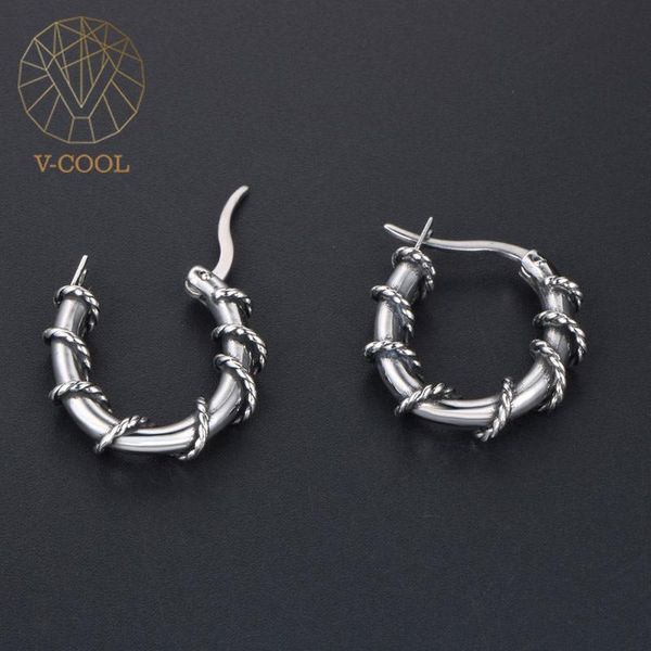 

stud 2021 anti-allergy retro characteristic individual rattan stainless steel female chain earrings earring jewelry, Golden;silver