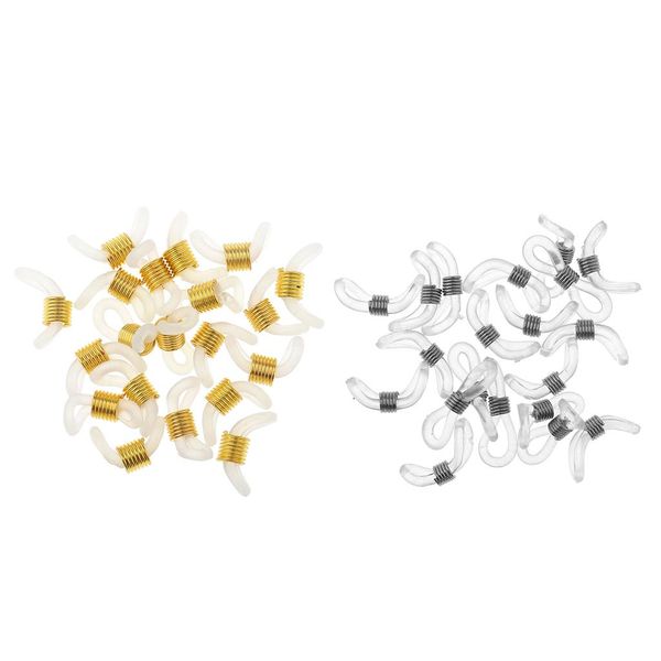 

20pcs eyeglass spectacle chain strap loop ends clear rubber diy eyeglasses sunglasses ends with copper metal gold silver q sqcdrm