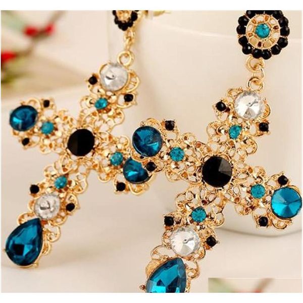 

cross diamond earrings studs vintage palace hollow earrings tassel earrings women charm earring women gift for jllmxq dh_garden, Golden