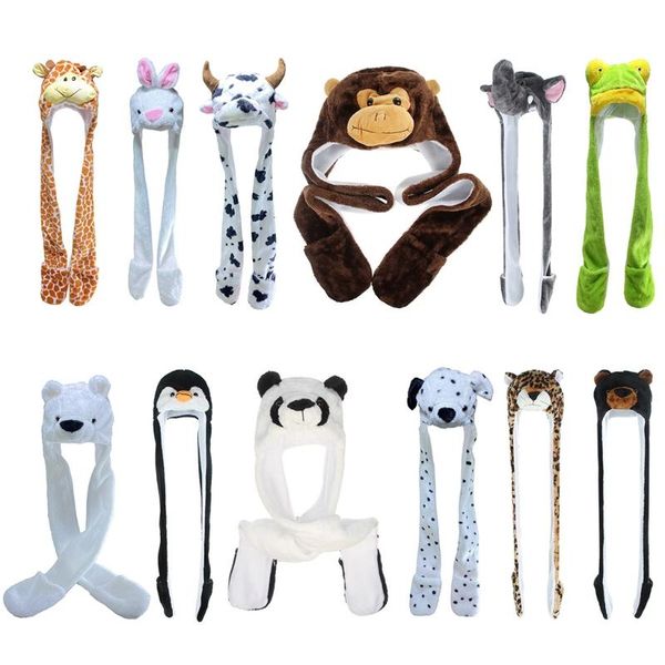 

beanie/skull caps 3 in 1 animal plush hat scarf mitten combo cute stuffed warm beanie earflap cap x5xa, Blue;gray