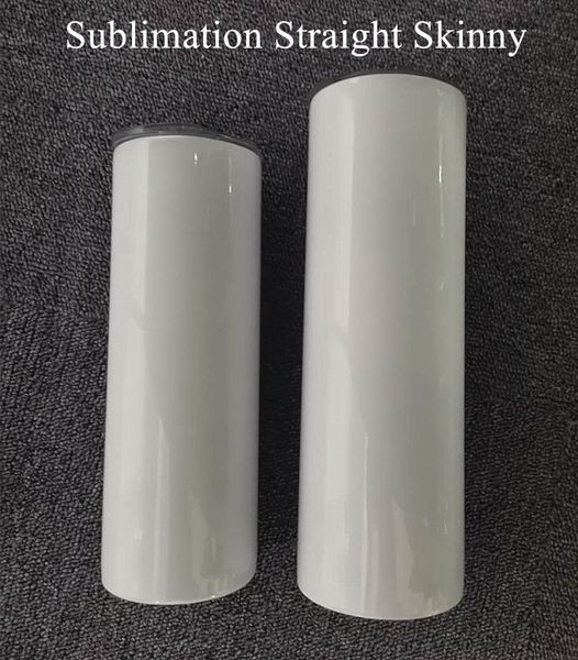 

20oz sublimation straight tumblers with steel straw stainless steel tumbler coffee mug double wall insulated water bottle blank cups a02