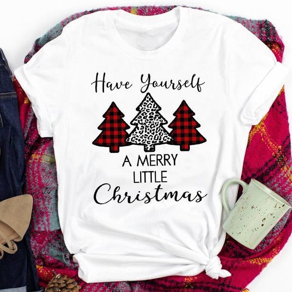 

пусть рождественский плед dreain print t рубашка женщины с коротким рукавом o шеи свободная футболка летние женщины футболки, White