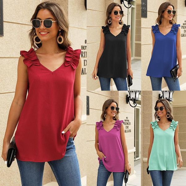 

womens and blouses summer sleeveless shirt v-neck fashion office blouse women casual tank femme blusas mujer 20201, White