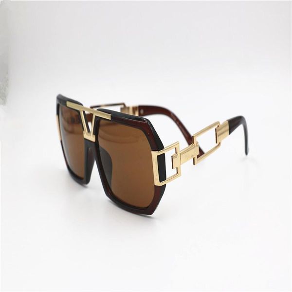 

brown sunglasses women oversize vintage square fashion flat gradient sun glasses men rimless large frame uv400 glasses1, White;black