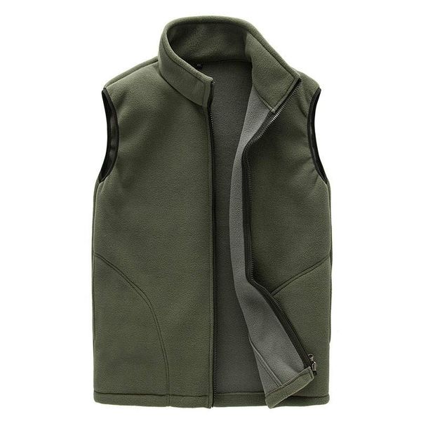 

men winter fleece vest male thick warm waistcoat outwear casual thermal soft vests mens windproof sleeveless jacket, Black;white