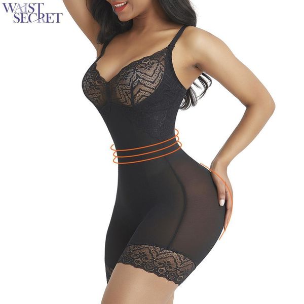 Cintura Secret Corporal Shaper Mulheres Shagurando Shagting Tummy Tummy Control Lace Trim Bodysuit Mid Coxa Shaper Seamless Fajasbody Cinturão LJ201209