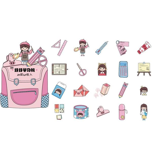 

kawaii cartoon girl stickers 40pcs decorative collage scrapbooking stationerygift aesthetic planner stickers journal kawaii bbyycc lg2010