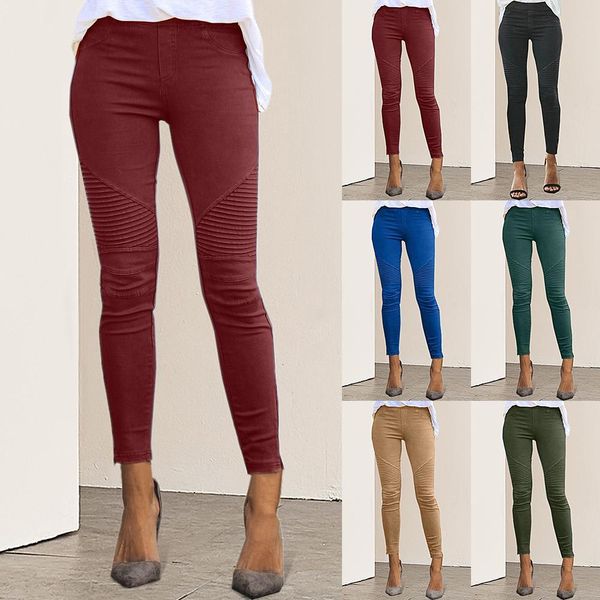 

women high waist trousers slim fit slim pants 2019 autumn female women's fashion casual joggers elastic pants femme pant, Black;white