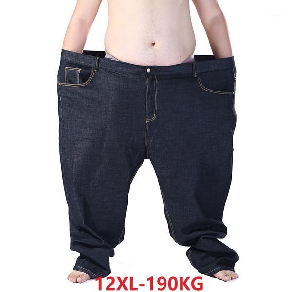 

plus size jeans men 9xl 10xl 11xl 12xl trousers pants oversize jeans elasticity straight pants 58 60 stretch black blue 701