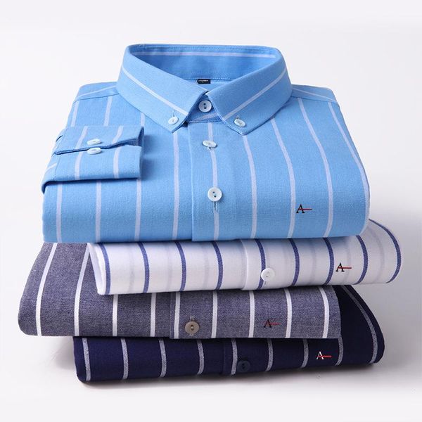 

men's dress shirts high-quality 100% cotton aramy camisas men shirt long sleeve regular fit stripe grade, White;black