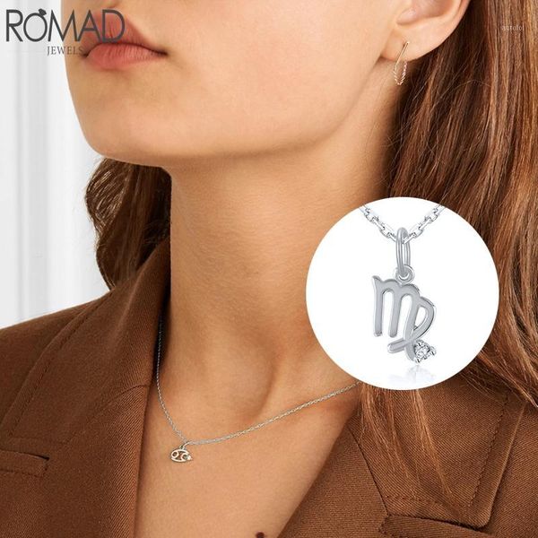 

silver color s925 sterling silver necklace 12 constellation personalized zircon pendant necklace for women fashion jewelry w31