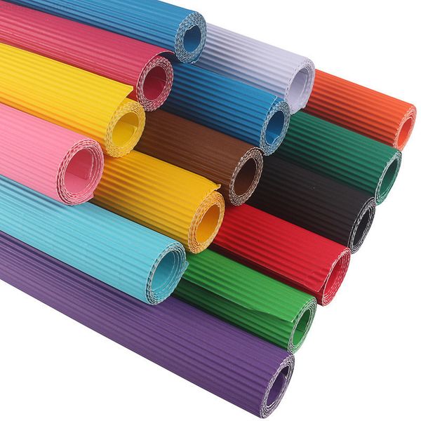 

50*70cm corrugated valentine day flower wrapping paper kids handmade diy craft art supplies
