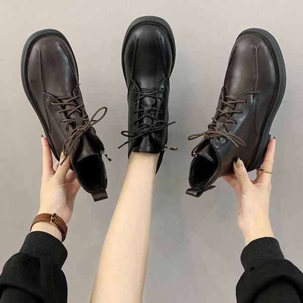 

boots women's rubber shoes round toe boots-women flat heel luxury designer rain low mid-calf 2021 ladies mid calf rock, Black