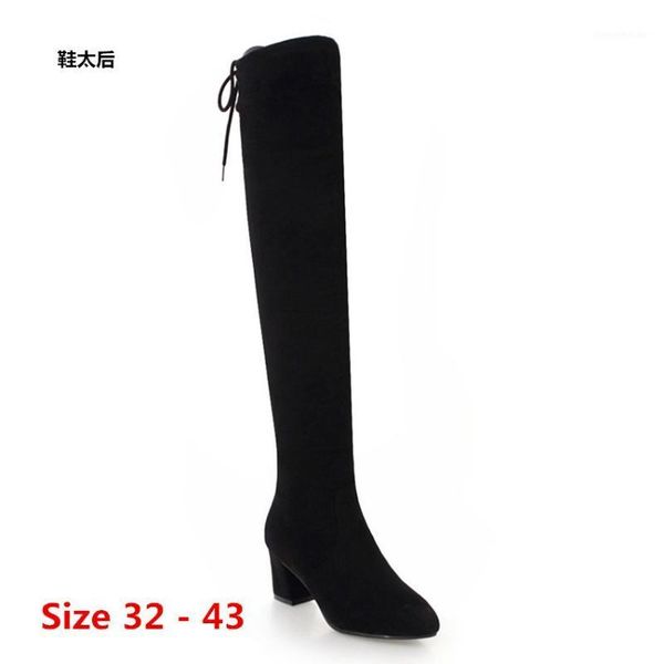 

boots high heel women over the knee heels autumn woman shoes winter long small big size 32 - 431, Black
