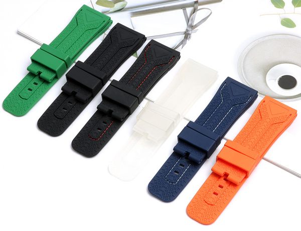 

silicone rubber watch accessories waterproof wrist band bracelet belt 28mm men watchbands for seven friday strap, Black;brown