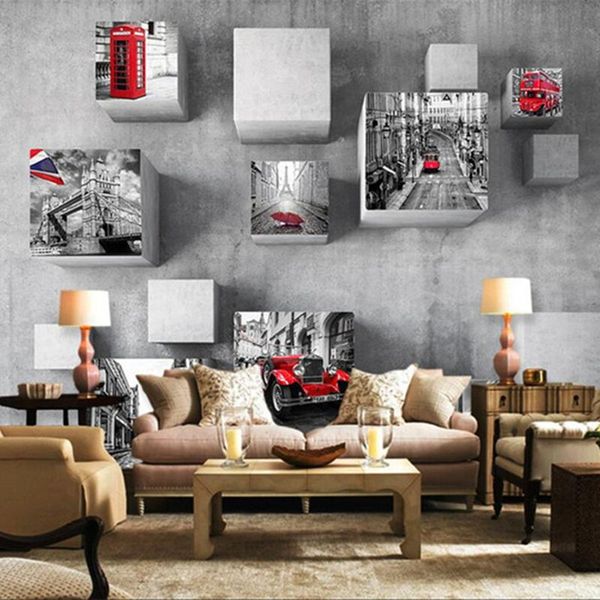 

wallpapers modern 3d murals vintage city theme po for living room sofa bedroom wall papers home decor