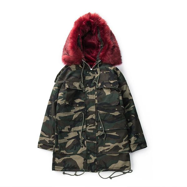 

men's fashion cotton clothing wholesale original high street hip-hop plus velvet hoodie cotton camo printed velvet, Black
