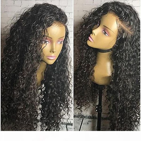 

9a 13x6 deep part lace front wig with baby hair pre plucked kinky curly brazilian virgin human hair wigs for black women, Black;brown