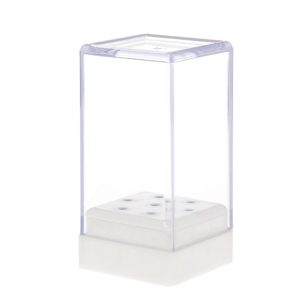 

7 holes nail drill bit holder displayer portable nail tools stand with cover storage box nail art tool