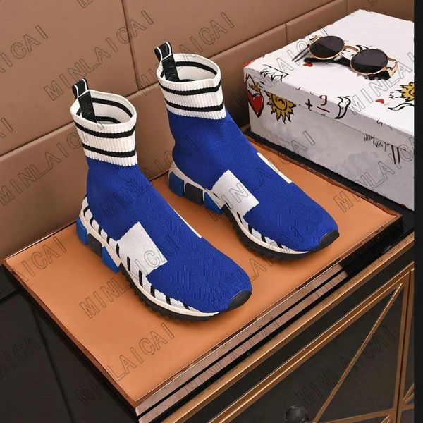 

sorrento slip-on boots italy luxurys designers sneakers stretch knit sock trainers two-tone rubber micro sole casual shoes, Black