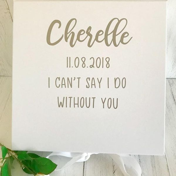 

personalised will you be my bridesmaid box wedding day gift for bride from groom white proposal gift box,birthday box1