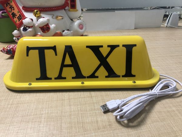 

5V Car Truck Taxi Cab Sign Roof Dome LED Light Lamp Shell Magnetic Base USB Line, Yellow