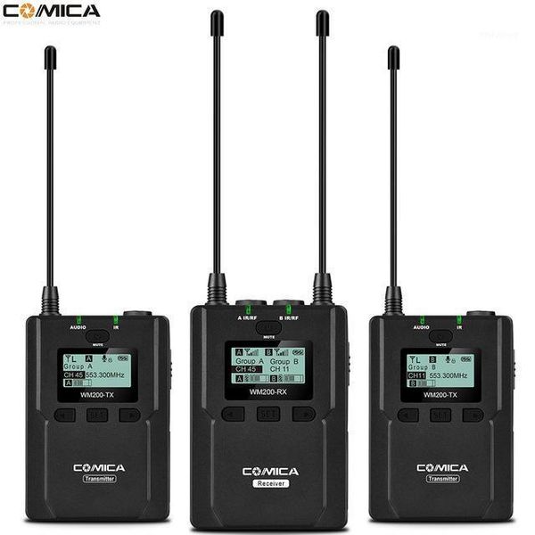 

lighting & studio accessories comica cvm-200a uhf 96-channels metal wireless microphone transmitters receiver 120m recording for dslr camcor